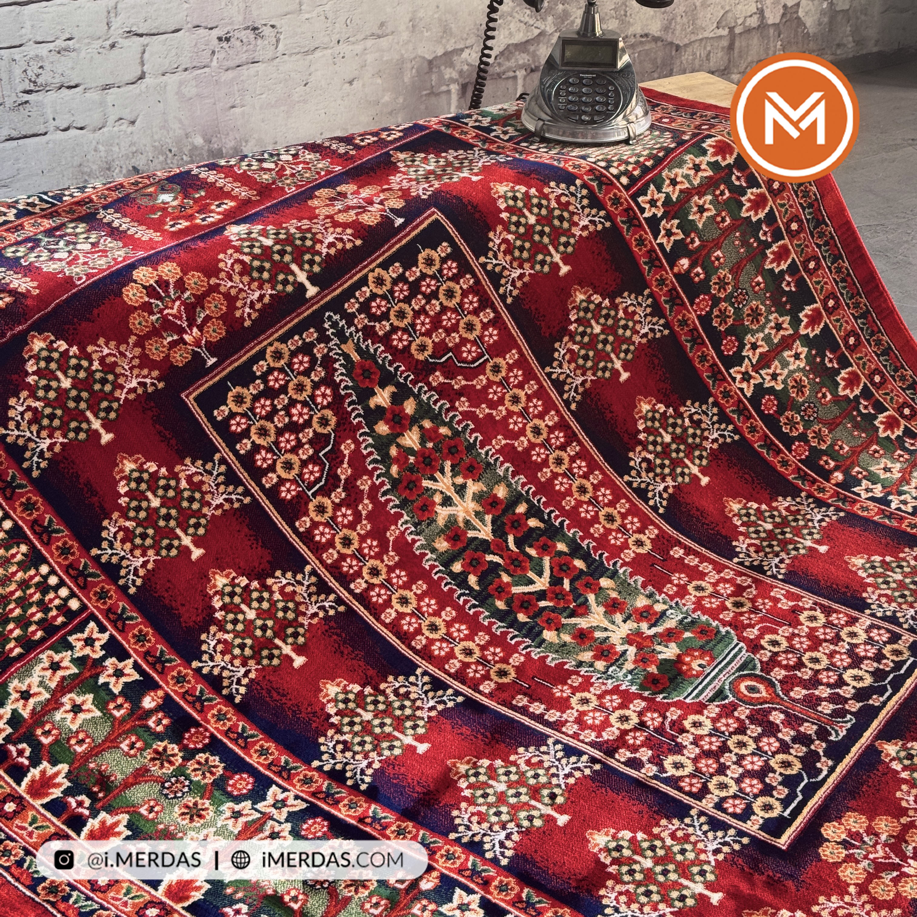 فرش گبه هرمس پلاس کد 6699 زمینه تمام رنگ